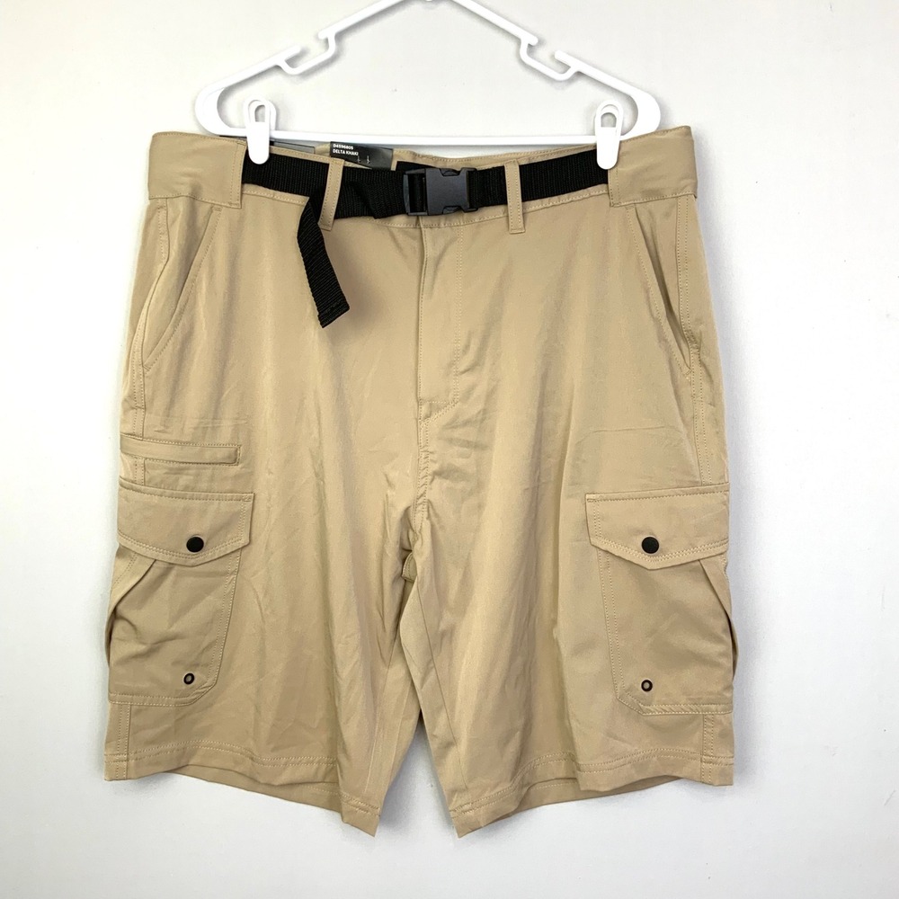 NWT Denali Sz 38 Khaki Belted Stretch Hybrid Performance Outdoors Hiking Shorts